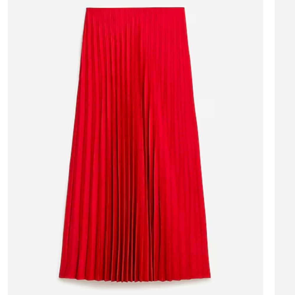 Jcrew  Red Pleated Skirt